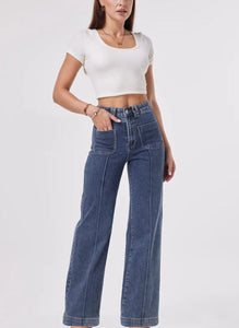 Seam Front Straight Leg Jeans