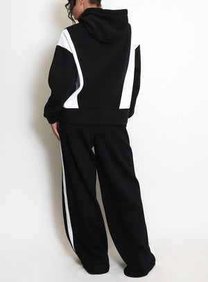 Two Tone Hoodie And Wide Leg Jogger Set