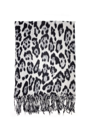 Leopard Print Tassel Scarf