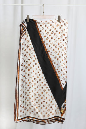 Monogram and Chain Print Scarf