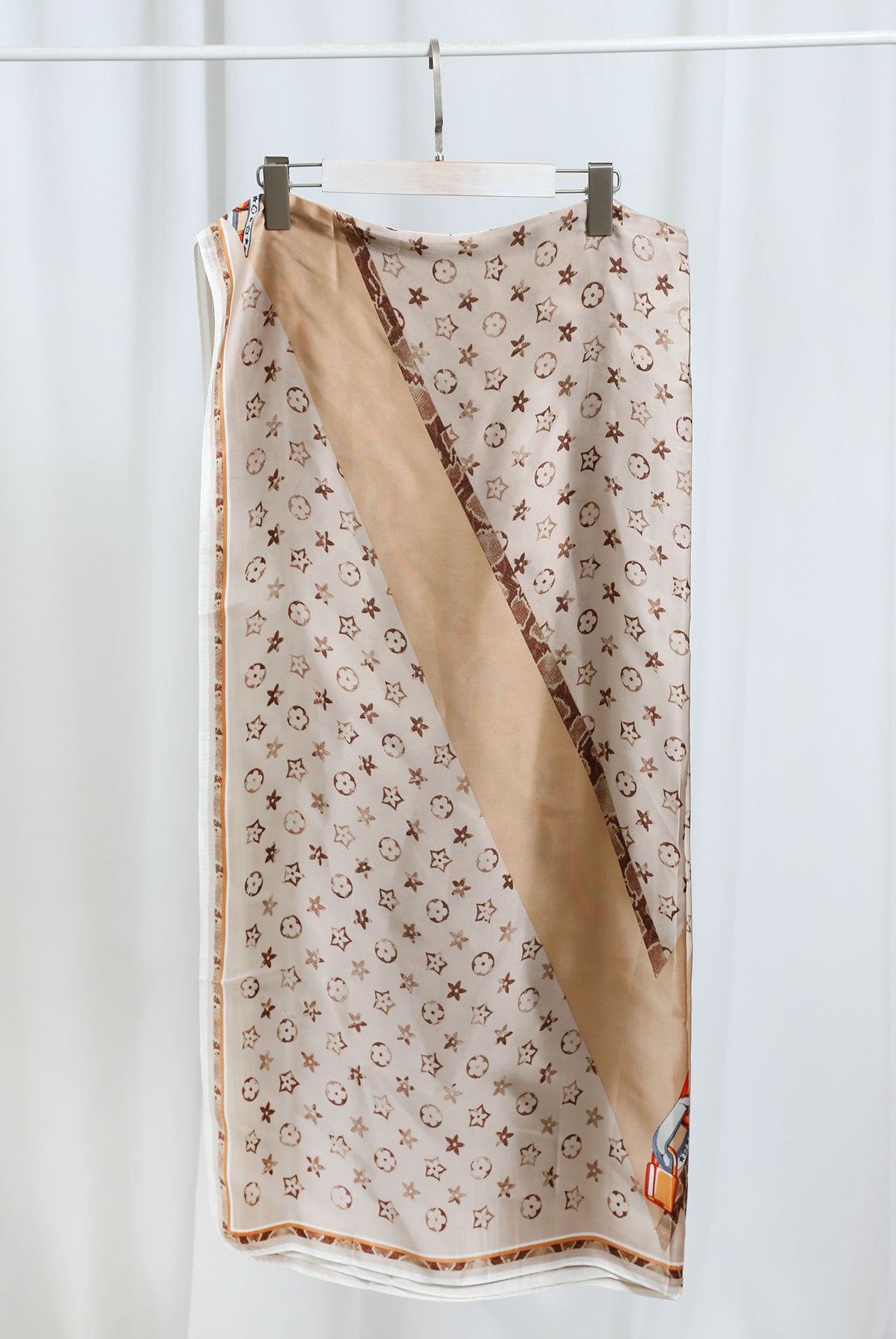 Monogram and Chain Print Scarf