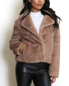 Faux Fur Lapel Coat