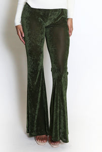 Velvet Flare Hem Trousers