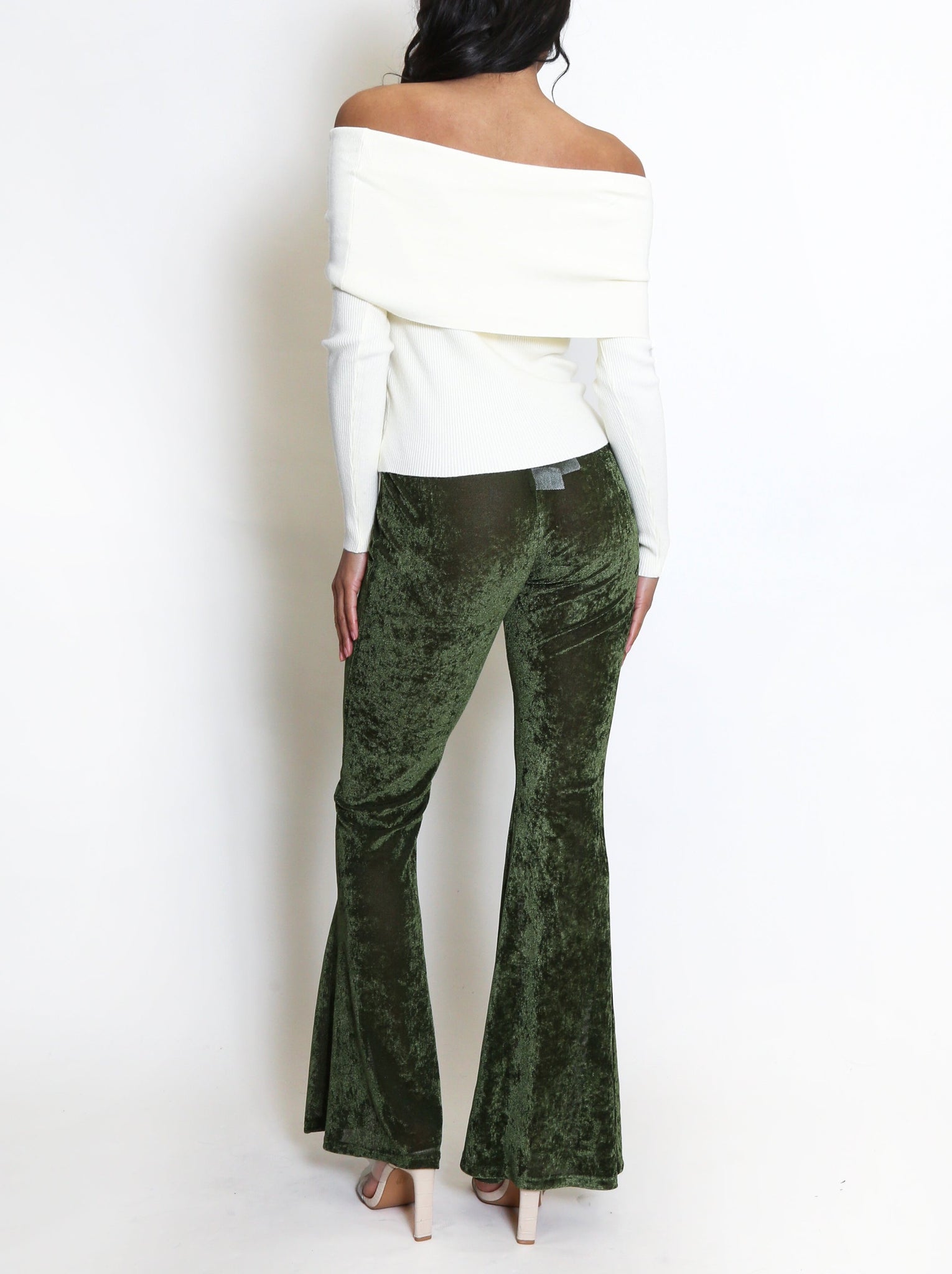 Velvet Flare Hem Trousers