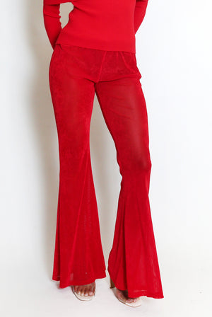 Velvet Flare Hem Trousers