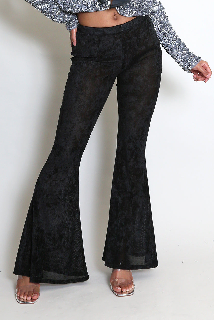 Velvet Flare Hem Trousers