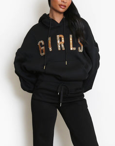 Girl Embellished Hoodie