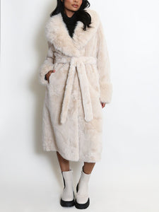 Faux Fur Belted Coat