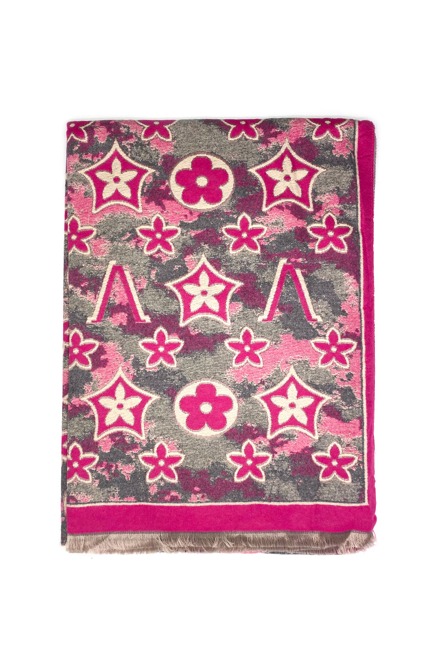 Floral V Monogram Scarf