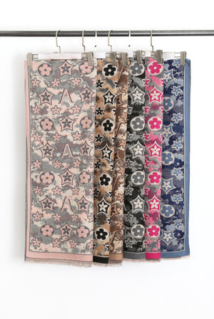 Floral V Monogram Scarf