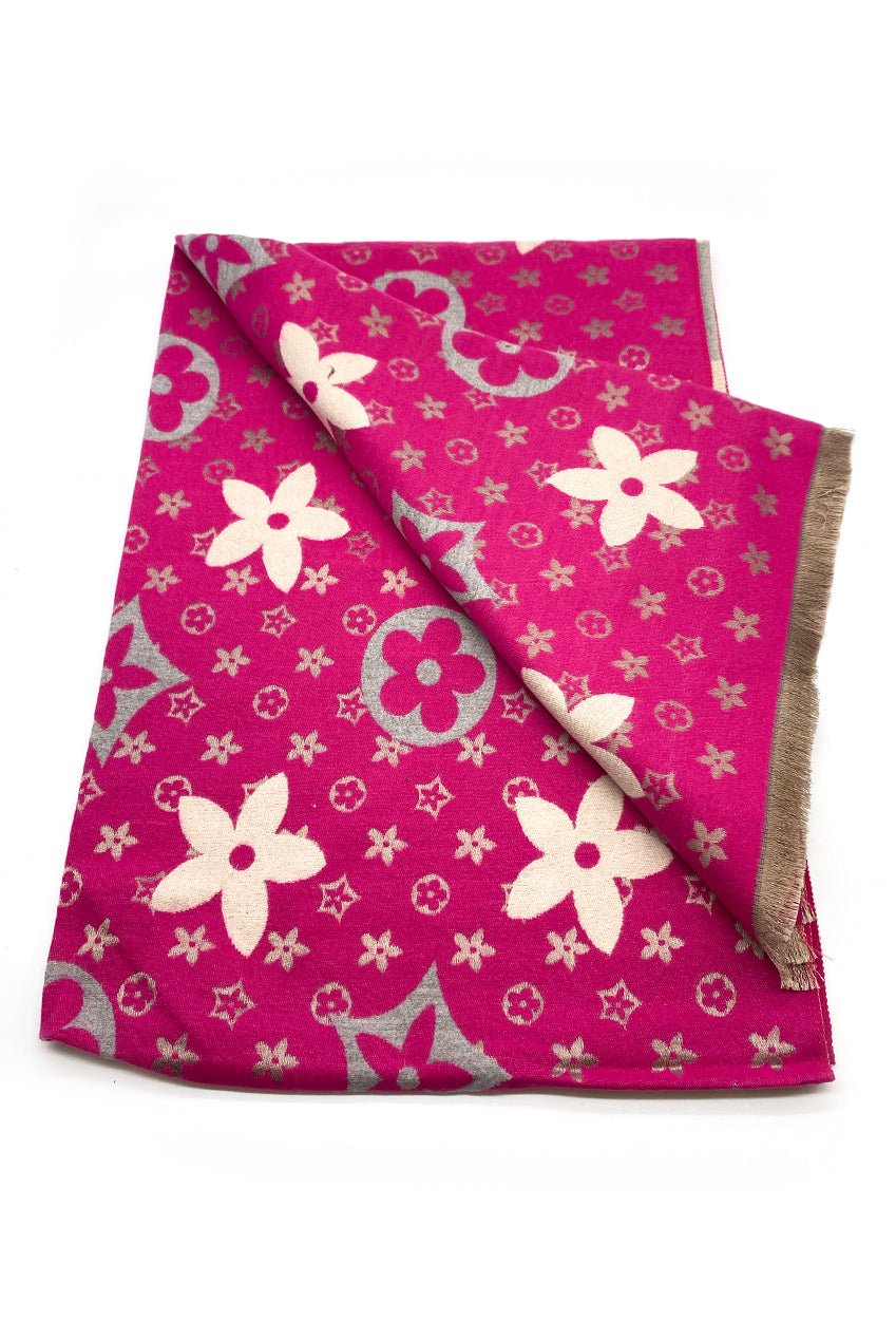 Floral Monogram Scarf