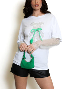 Teddy Bear Mesh Sleeve T-Shirt