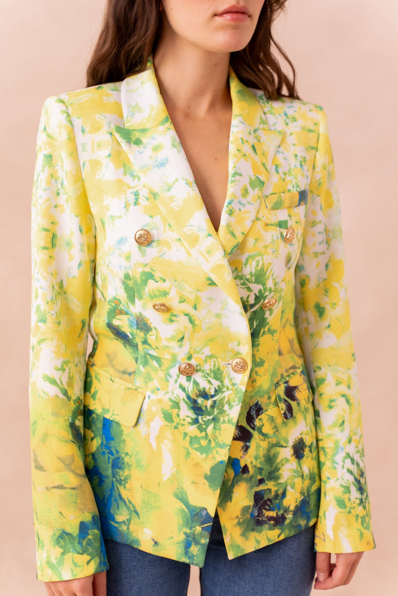 Floral Print Tailored Blazer