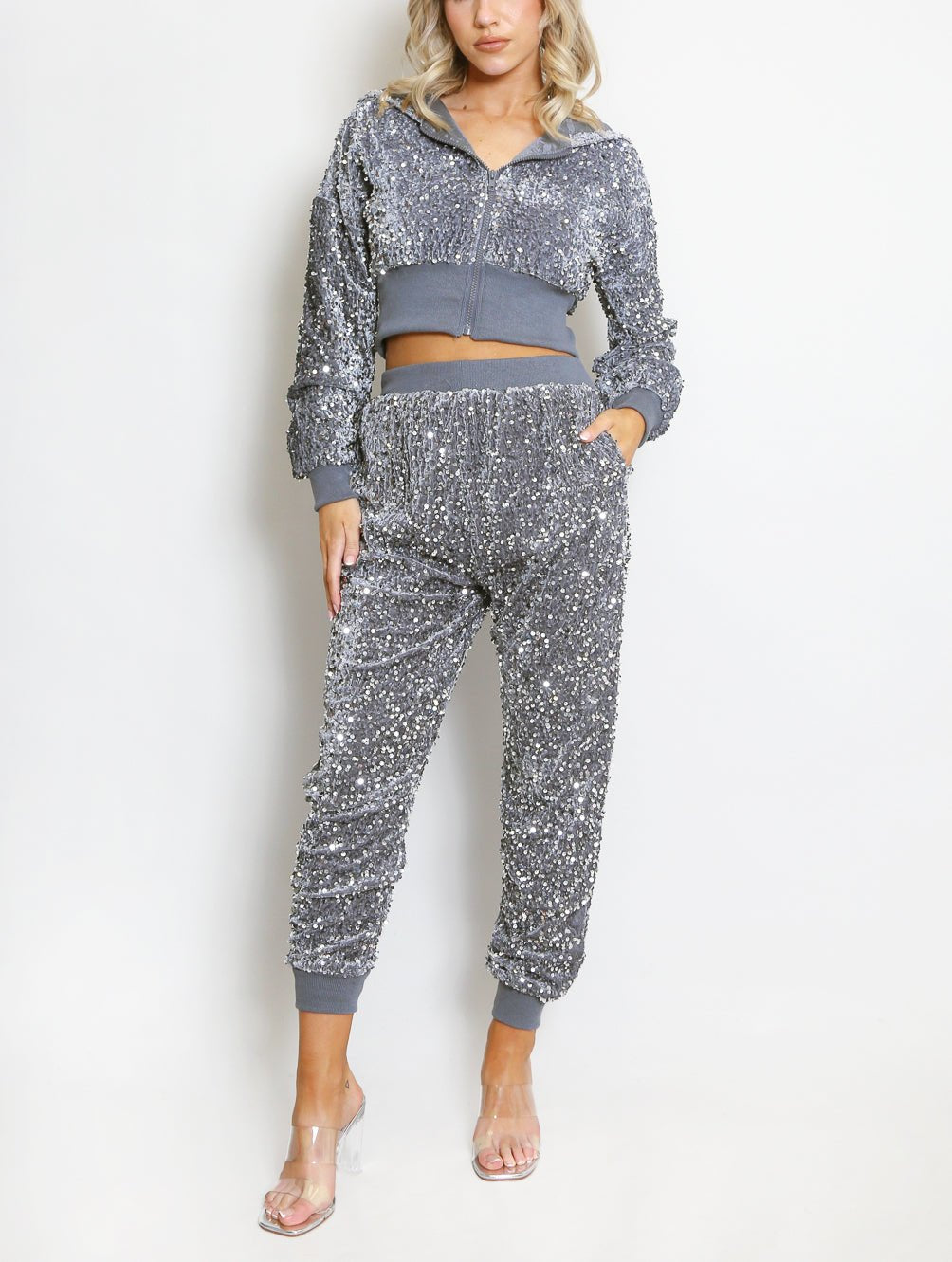 Sequin Hoodie & Joggers Set