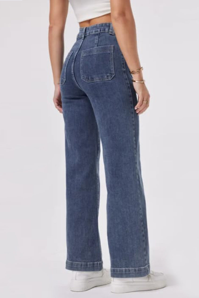 Seam Front Straight Leg Jeans