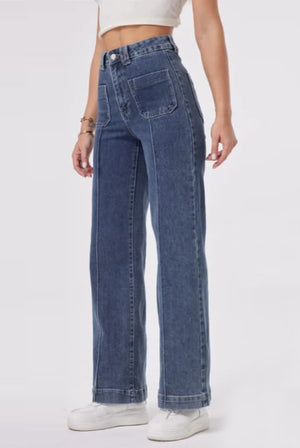 Seam Front Straight Leg Jeans