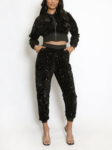 Sequin Hoodie & Joggers Set