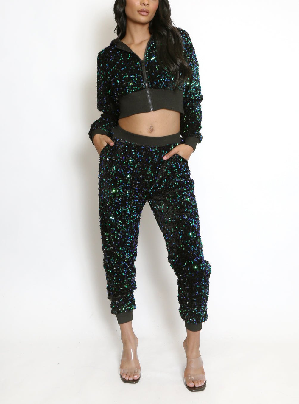 Sequin Hoodie & Joggers Set