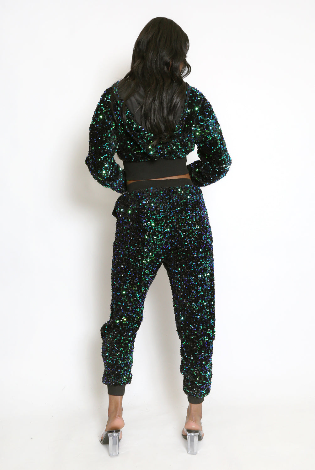 Sequin Hoodie & Joggers Set