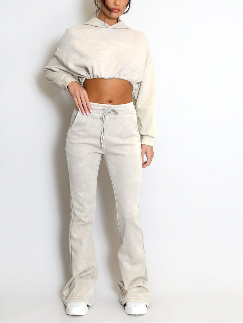 Acid Wash Flare Trouser