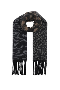 Dual Animal Print Wool Blend Scarf