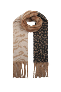 Dual Animal Print Wool Blend Scarf