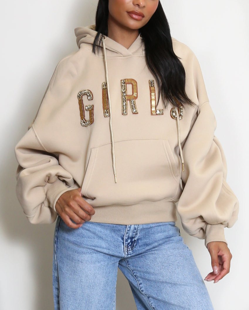 Girl Embellished Hoodie