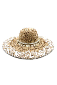Lace Detail Straw Summer Hat
